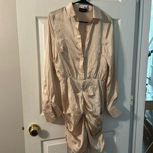Button up champagne dress